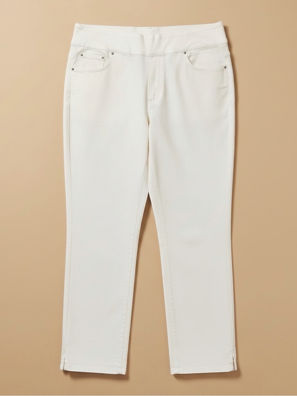 NEW Ruby Rd. Slimming Contour Waistband Ankle Pant in White Women’s Size 20W
